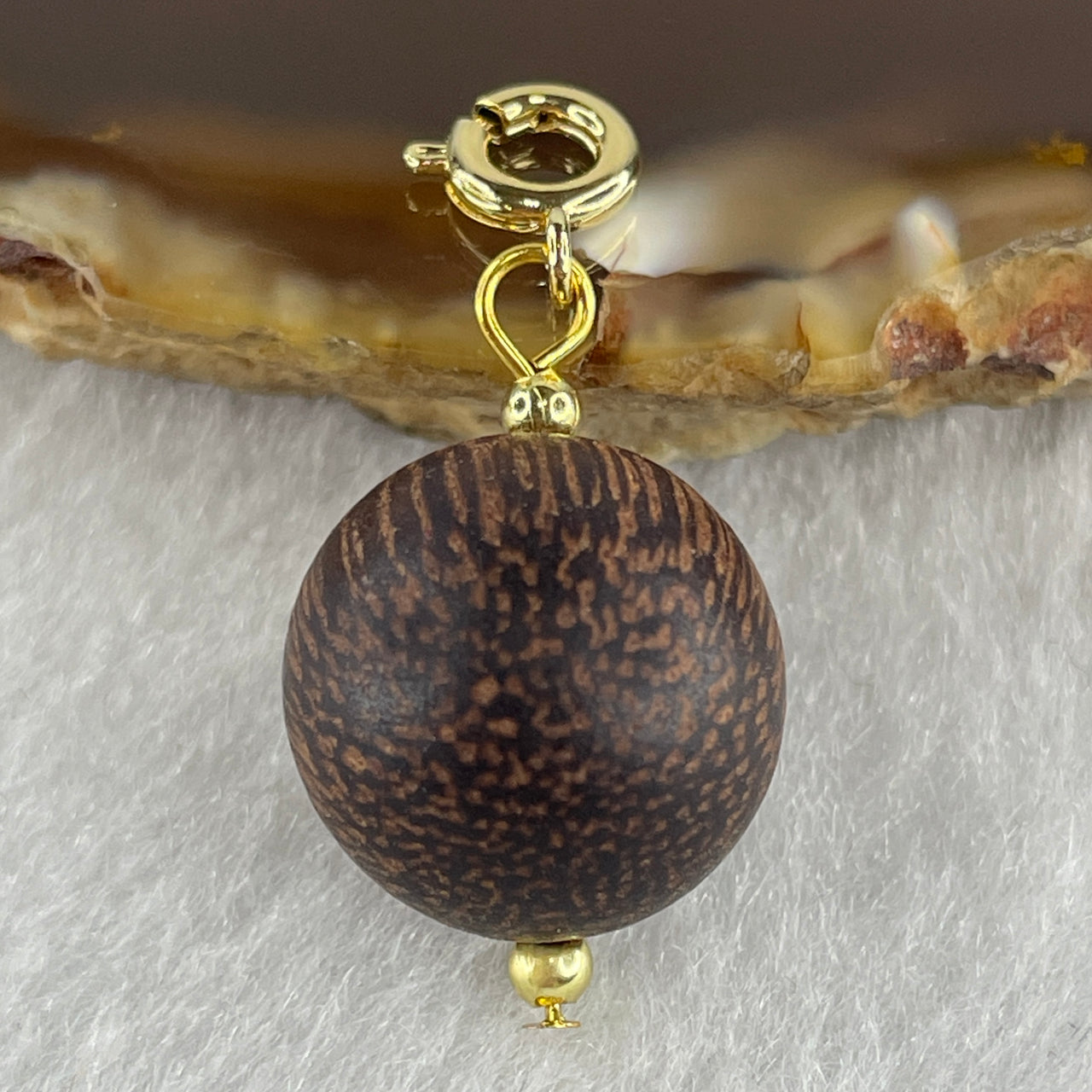 Natural Agarwood Bead Charm 2.03g 14.8mm (Very Slightly Scented)