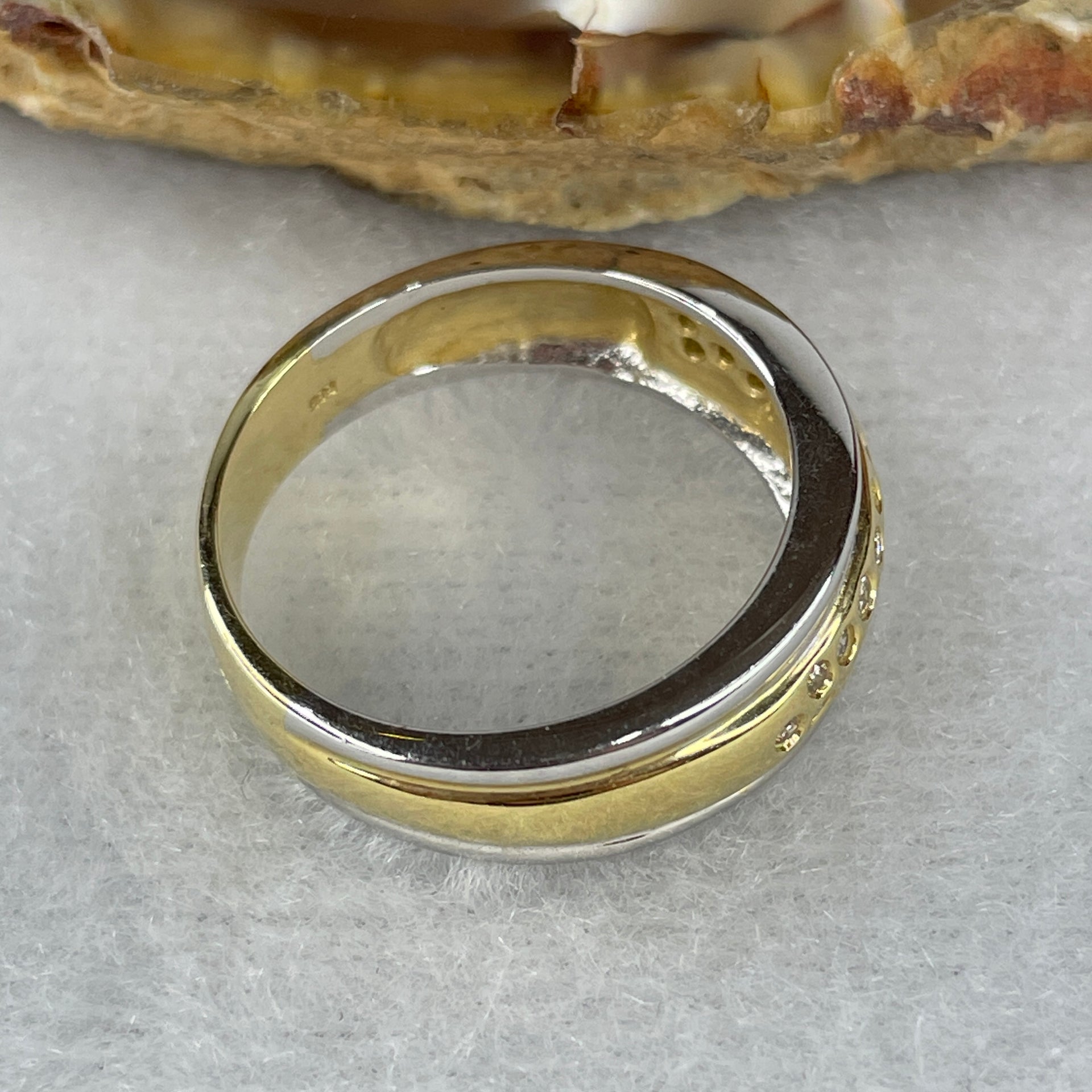 Natural Diamonds in 14K Rose and White Gold Ring Total Weight 5.35g US7.5 HK16.5 - Huangs Jadeite and Jewelry Pte Ltd