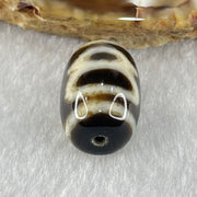 Natural Powerful Tibetan Old Oily Agate Double Cai Shen Dzi Bead Heavenly Master (Tian Zhu) 双财神长天珠 4.34g 18.1 by 12.1mm - Huangs Jadeite and Jewelry Pte Ltd