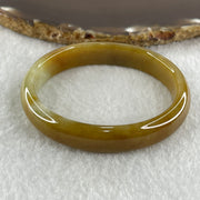 Type A Natural Intense Brownish Yellow Jadeite Oval Bangle 30.33g Inner Diameter 52.7mm 11.0 by 6.5mm (Very Slight Internal Lines) - Huangs Jadeite and Jewelry Pte Ltd