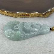 Type A Green Lavender Jadeite Dragon Pendant 61.74g 72.1 by 47.2 by 13.3mm - Huangs Jadeite and Jewelry Pte Ltd