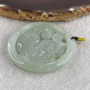 Natural Type A Jelly Green Jadeite Qlin with Double Dragon Head Pendant 25.65g 49.5 by 6.4mm - Huangs Jadeite and Jewelry Pte Ltd