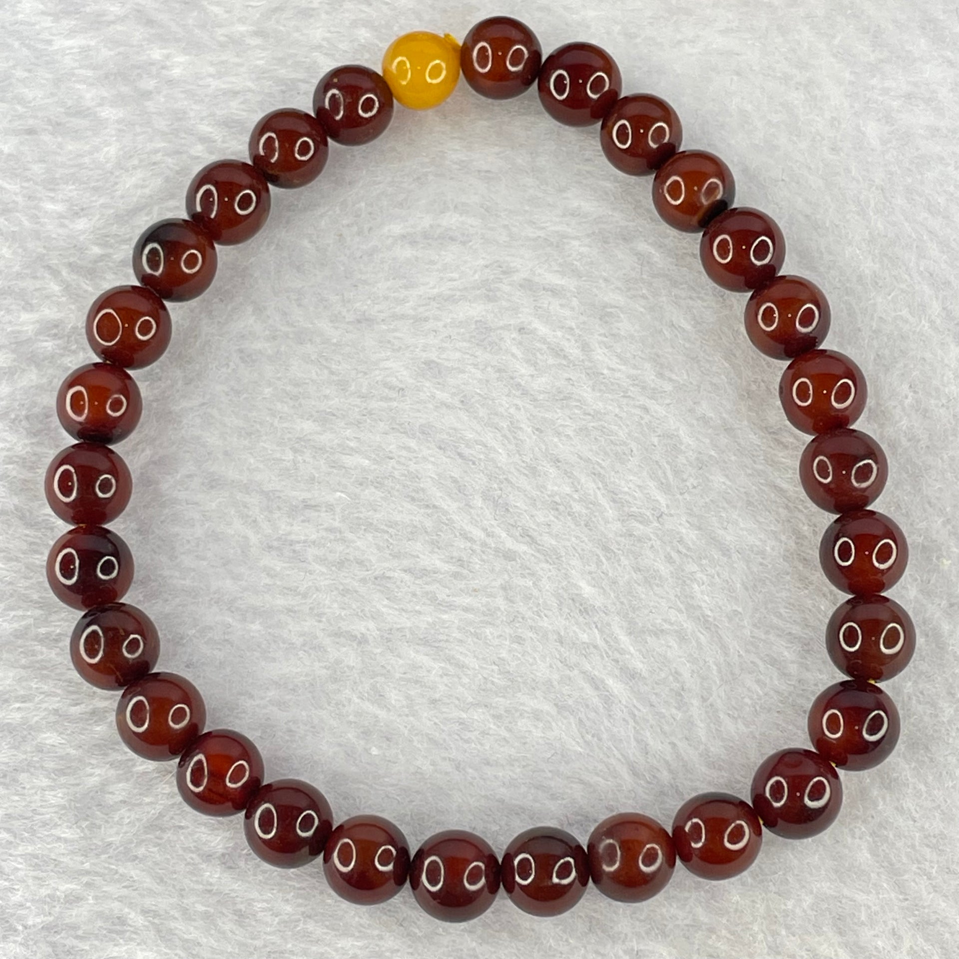 Natural Cherry Amber Beads Bracelet 天然琥珀手链 4.10g 6.3mm 29 + 1 Butterscotch Amber Bead - Huangs Jadeite and Jewelry Pte Ltd
