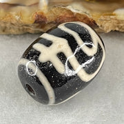 Natural Powerful Tibetan Old Oily Agate Double Nectar Vessel Dzi Bead Heavenly Master (Tian Zhu) 花蜜容器眼天珠 4.76g 17.7 by 13.1mm - Huangs Jadeite and Jewelry Pte Ltd