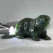 Natural Dark Green Serpentine Seal Display 481.5g 118.0 by 92.6 by 58.6mm - Huangs Jadeite and Jewelry Pte Ltd