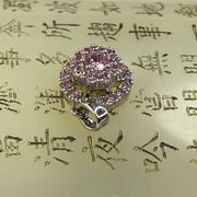 Pink Cubic Zirconia in Sliver Spinning Pendent 2.55g 12.5 by 6.8mm - Huangs Jadeite and Jewelry Pte Ltd