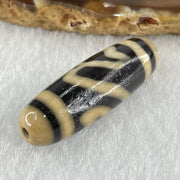 Natural Powerful Tibetan Old Oily Agate Double Lotus Flower Dzi Bead Heavenly Master (Tian Zhu) 双莲花天珠 8.53g 37.3 by 12.3mm - Huangs Jadeite and Jewelry Pte Ltd