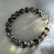 Natural Black Auralite Quartz Beads Bracelet 19.77g 16cm 8.8mm 22 Beads - Huangs Jadeite and Jewelry Pte Ltd