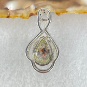 Above Average Grade Rare Natural Blue Dumortierite Rutilated Quartz in S925 Pendant 2.82g 11.1 by 9.7 by 7.0mm - Huangs Jadeite and Jewelry Pte Ltd
