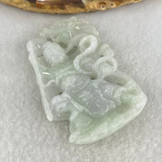 Type A Light Green with Lavender Jadeite Sun Wu Kong with Dragon Pendant 26.42g 52.8 by 36.3 by 36.2mm - Huangs Jadeite and Jewelry Pte Ltd