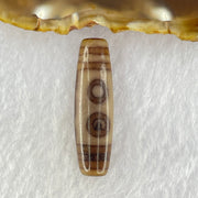 Natural Powerful Tibetan Old Oily Agate 5 Eyes Dzi Bead Heavenly Master (Tian Zhu) 五眼天诛 6.82g 38.3 by 11.0mm - Huangs Jadeite and Jewelry Pte Ltd