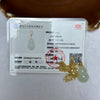 18K Gold Type A Light Green Jadeite Hulu Pendant in S926 Sliver in Gold Colour Necklace 4.75g 19.4 by 12.7 by 7.0mm - Huangs Jadeite and Jewelry Pte Ltd