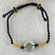 Type A Lavender Green Jadeite Ping An Kou Donut With String Bracelet 2.72g 15.1 by 6.5mm - Huangs Jadeite and Jewelry Pte Ltd