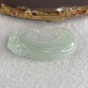 Natural Type A Semi Icy Light Green with Lavender Jadeite Pixiu on Ruyi Pendant 15.78g 47.9 by 29.3 by 6.0mm - Huangs Jadeite and Jewelry Pte Ltd