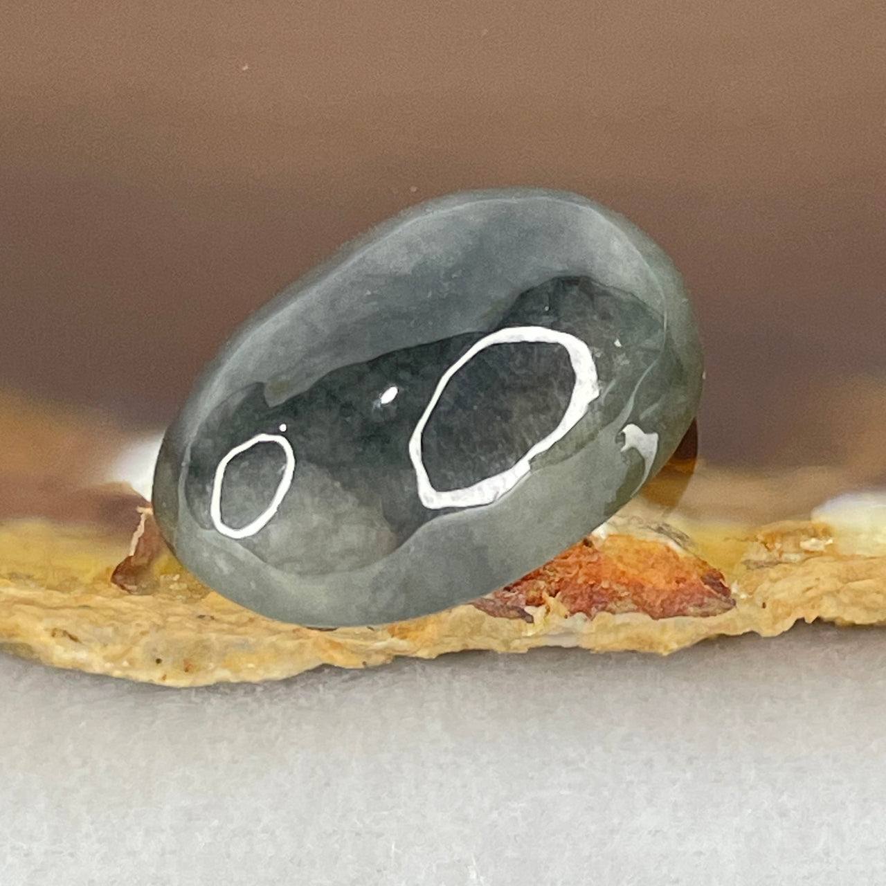 Type A Wuji Grey Jadeite Cabouchon Stone For Setting 5.67g 22.4 by 14.6 by 9.5mm - Huangs Jadeite and Jewelry Pte Ltd