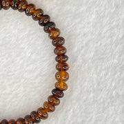 Natural Dark Brownish Yellow Medicine Amber Beads Bracelet 天然抚顺药珀手链 4.29g 14.5cm 6.5mm 43 Beads - Huangs Jadeite and Jewelry Pte Ltd