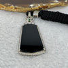 Type A Translucent Black Omphasite Jadeite Wu Shi Pai Pendent in 925 Silver 13.10g 35.2 by 21.7 by 4.9 mm - Huangs Jadeite and Jewelry Pte Ltd