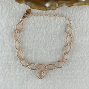 Natural Rose Quartz In 925 Sliver Rose Gold Color Bracelet 3.87g 7.3 by 7.0 by 3.8mm (Adjustable Size) - Huangs Jadeite and Jewelry Pte Ltd