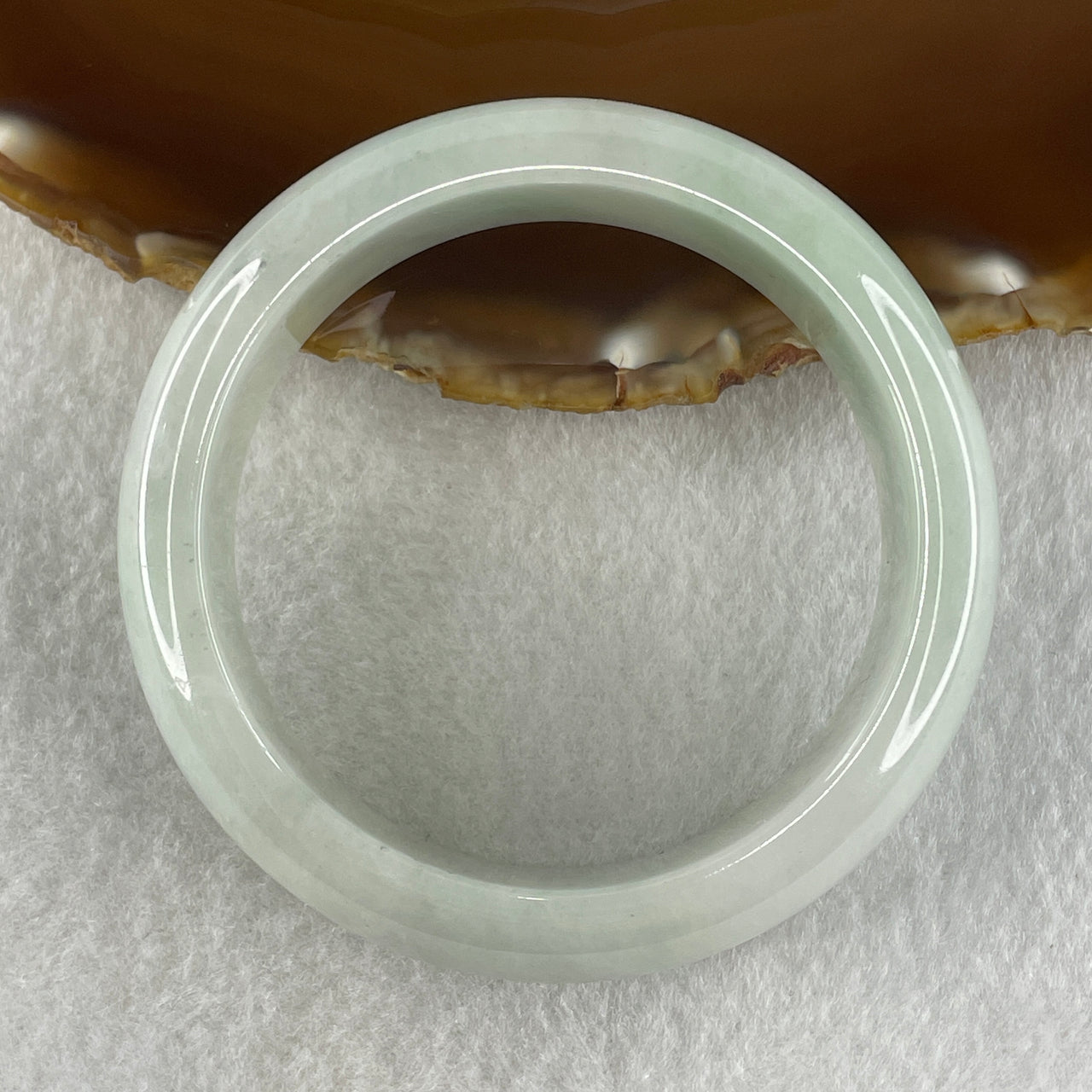 Type A Natural Light Green with Light Lavender Jadeite Bangle 84.56g Inner Diameter 54.5mm 19.0 by 8.4mm (Internal Line) - Huangs Jadeite and Jewelry Pte Ltd