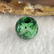 Natural Type A Lao Keng Old Mine Green Jadeite Flora Carving Bead Charm 1.32g 11.0mm - Huangs Jadeite and Jewelry Pte Ltd