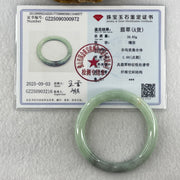 Certified Natural Type A Jelly Light Green & Wuji Grey Jadeite Full Round Bangle | (39.83g | 54.6mm Inner Diameter | 8.6mm x 8.7mm | Very Very Slight External Line | Synergy, "Wuji" Spatial Shield & Feng Shui Wealth Guard Anchor) - Huangs Jadeite and Jewelry Pte Ltd