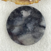 Type A Semi Icy Wuji Black Grey Wu Shi Pai Pendant Charm 15.92g 41.6 by 3.6mm - Huangs Jadeite and Jewelry Pte Ltd