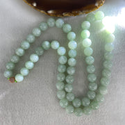 Good Grade Type A Light Green Jadeite Beads Necklace 54.77g 66cm by 11.4mm 60 Beads - Huangs Jadeite and Jewelry Pte Ltd
