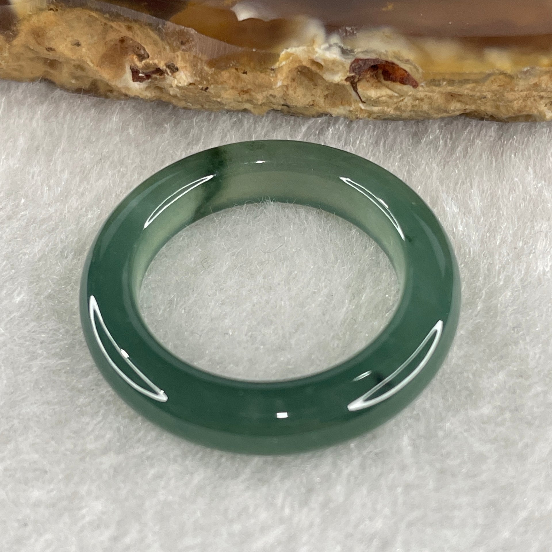 Certified Natural Type A Icy Blueish Green Jadeite Ring 3.48g 4.7 by 4.0mm US 7.4 HK 16.4 (Perfect) - Huangs Jadeite and Jewelry Pte Ltd
