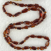 Natural Tea Color Blood Amber Irregular Beads Necklace 天然茶色血珀项链 14.99g 10.3 by 6.5 by 5.2mm 37pcs - Huangs Jadeite and Jewelry Pte Ltd