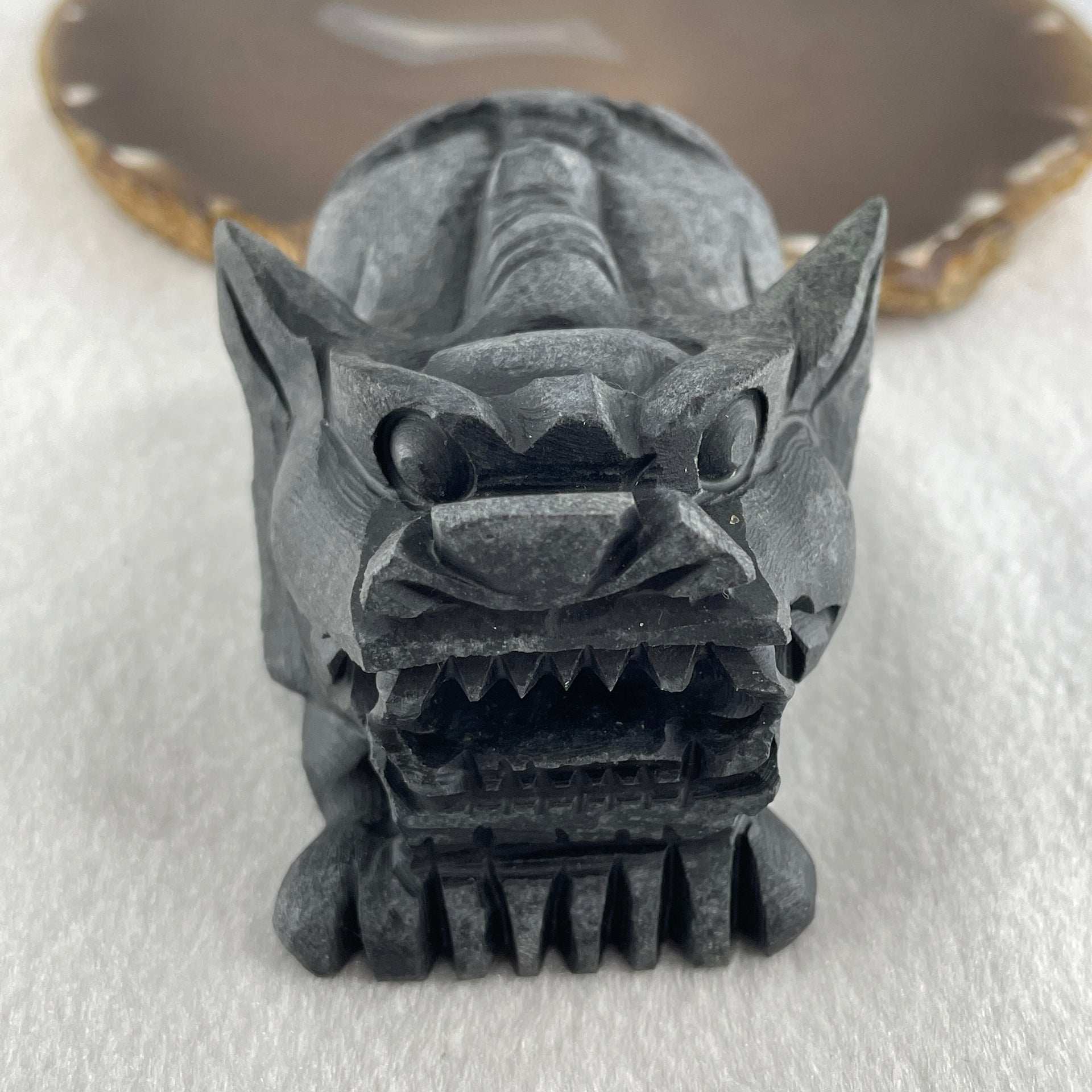 Rare Natural Tibetan Meteorite Tektite Pixiu Display 368.5g 93.0 by 58.7 by 44.8mm - Huangs Jadeite and Jewelry Pte Ltd