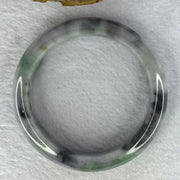 Type A Deep Lavender with Green and Grey Patches Jadeite Bangle 57.0mm 67.76g 14.0 by 9.1mm (Slight Internal Line) - Huangs Jadeite and Jewelry Pte Ltd
