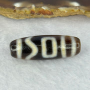 Natural Powerful Tibetan Old Oily Agate Sky Door Serenity 1 Eye Dzi Bead Heavenly Master (Tian Zhu) 一眼天诛 10.09g 37.6 by 13.2mm - Huangs Jadeite and Jewelry Pte Ltd