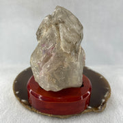 Natural Smoky Quartz Rough Irregular Shape Display in Wooden Stand 609.62g 17.4 by 88.5 by 123.0mm - Huangs Jadeite and Jewelry Pte Ltd