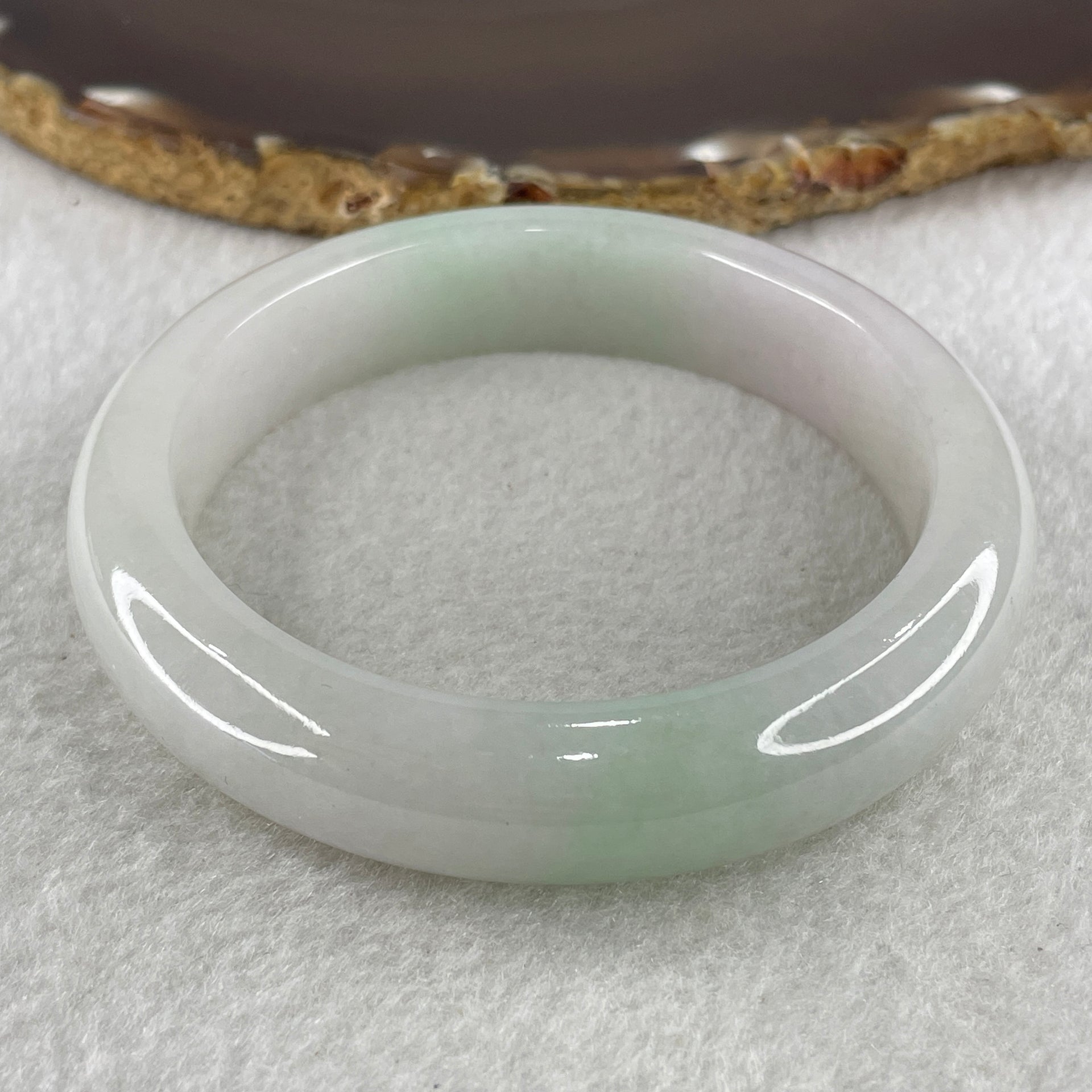 Type A Faint Green and Lavender Jadeite Bangle 70.75g inner diameter 58.4mm 13.8 by 9.0mm (Very Very Slight Internal Line) - Huangs Jadeite and Jewelry Pte Ltd