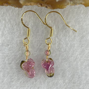 Natural Tourmaline Crystal Earring in S925 Sliver 0.96g 9.5 by 6.9 by 3.5mm - Huangs Jadeite and Jewelry Pte Ltd