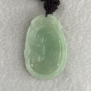 Natural Type A Light Green Jadeite Dragon Head on Ruyi Pendant 12.10g 47.0 by 31.2 by 3.6mm - Huangs Jadeite and Jewelry Pte Ltd