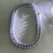 Type A Full Lavender Jadeite Beads Necklace 58.23g 68cm 7.0mm 99 Beads - Huangs Jadeite and Jewelry Pte Ltd