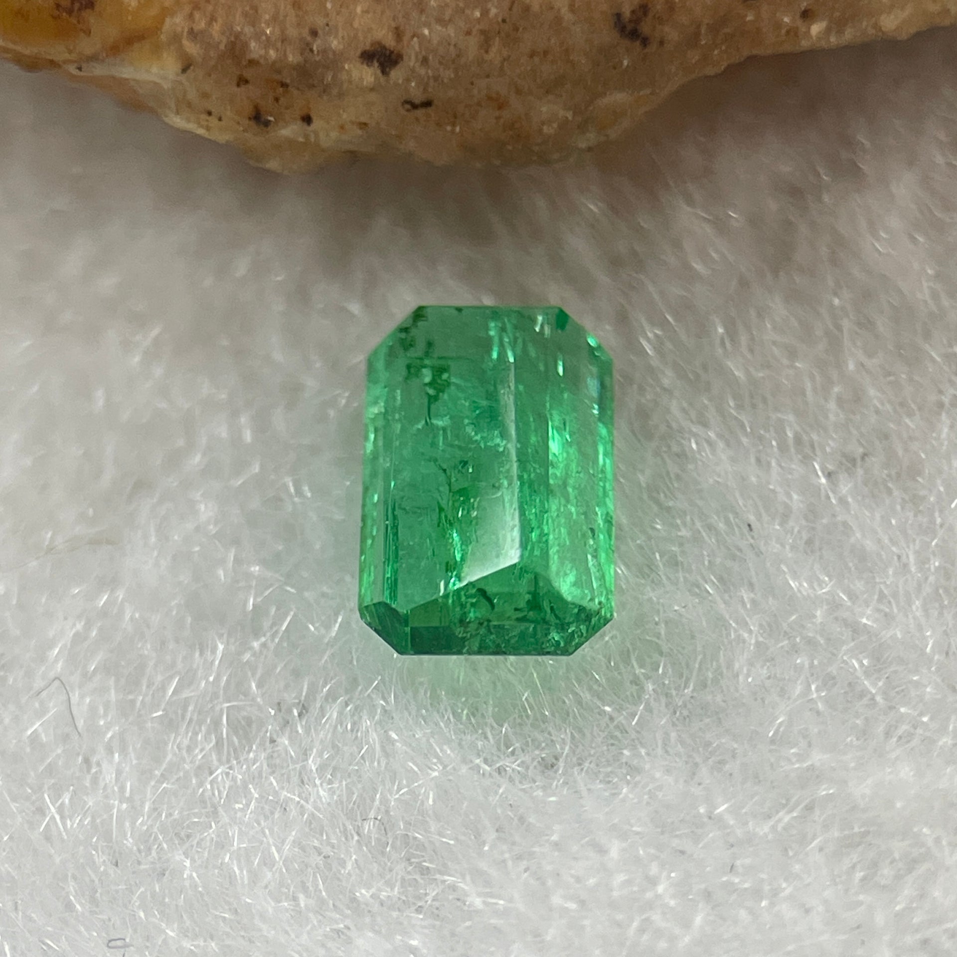 Natural Colombia Vivid Green Emerald (Beryl) Cut-Cornered Rectangular Step cut 0.42ct 6.3 by 3.9 by 1.9mm - Huangs Jadeite and Jewelry Pte Ltd