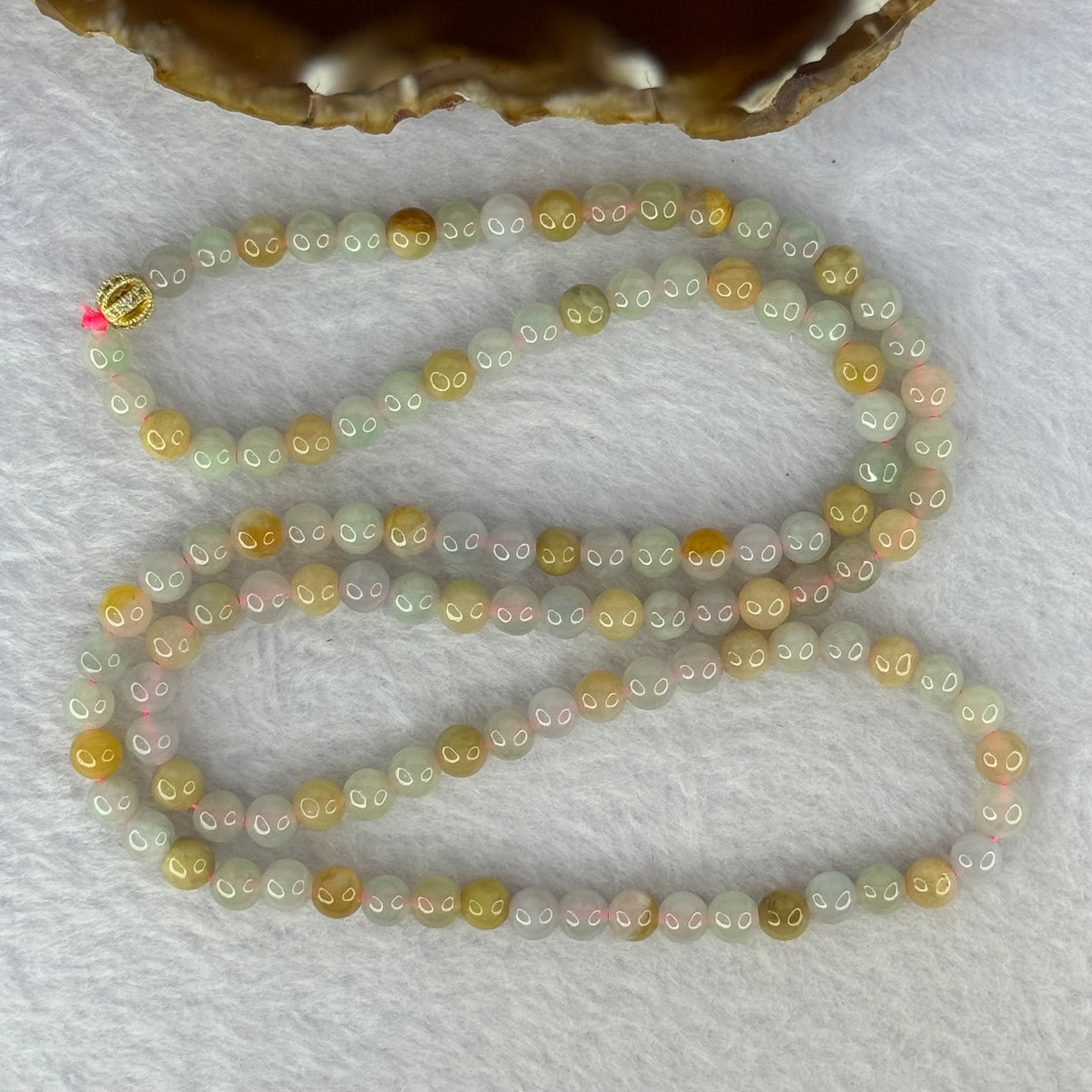 Type A Mixed Color Jadeite Beads Necklace 33.92g 60cm 5.7mm 116 Beads - Huangs Jadeite and Jewelry Pte Ltd