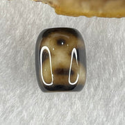 Natural Powerful Tibetan Old Oily Dark and Light Brown Agate Cai Shen Dzi Bead Heavenly Master (Tian Zhu) 2.65g 13.4 by 10.5mm - Huangs Jadeite and Jewelry Pte Ltd