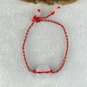 Type A Lavender Jadeite Ping An Kou Donut Charm in String Bracelet 4.20g 16.6 by 5.2mm - Huangs Jadeite and Jewelry Pte Ltd