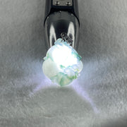 Type A Natural Semi Icy Blueish Green with Piao Hua Flora Jadeite Ruyi in S925 Silver Pendant 6.48g 32.2 by 21.4 by 5.1mm - Huangs Jadeite and Jewelry Pte Ltd