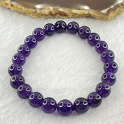 Good Grade Natural Amethyst Bracelet 20.18g 15.5cm 8.9mm 22 Beads - Huangs Jadeite and Jewelry Pte Ltd