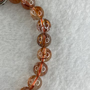 Natural Reddish Copper Rutilated Quartz Beads with Charm Bracelet 17.74g 7.8mm 24 Beads - 10.8 by 6.5mm 1 Charm - Huangs Jadeite and Jewelry Pte Ltd