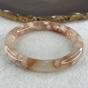 Natural Pinkish Flower Agate Bangle 45.47g Internal Diameter 59.5mm 10.0 by 10.7mm (Perfect) - Huangs Jadeite and Jewelry Pte Ltd