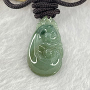 Type A Blueish Green Jadeite Ruyi Pendent 9.01g 31.5 by 17.5 by 7.5mm - Huangs Jadeite and Jewelry Pte Ltd