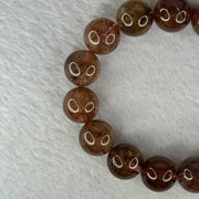 Natural Copper Rutilated Quartz Beads Bracelet 銅髮晶手镯 52.90g 17.5cm 14.mm 15 Beads - Huangs Jadeite and Jewelry Pte Ltd