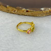 Natural Tourmaline Elbaite in 925 Sliver in Gold Colour Ring (Adjustable Size) 1.95g 5.4 by 3.3 by 1.6mm - Huangs Jadeite and Jewelry Pte Ltd
