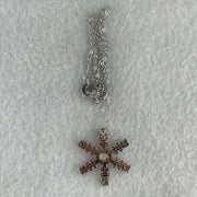 Type A Green and Yellow Jadeite Cabochon Snowflake Pendant in S925 Sliver Necklace 3.42g 2.5 by 1.2mm 6pcs, 4.5 by 2.0mm 1pc - Huangs Jadeite and Jewelry Pte Ltd