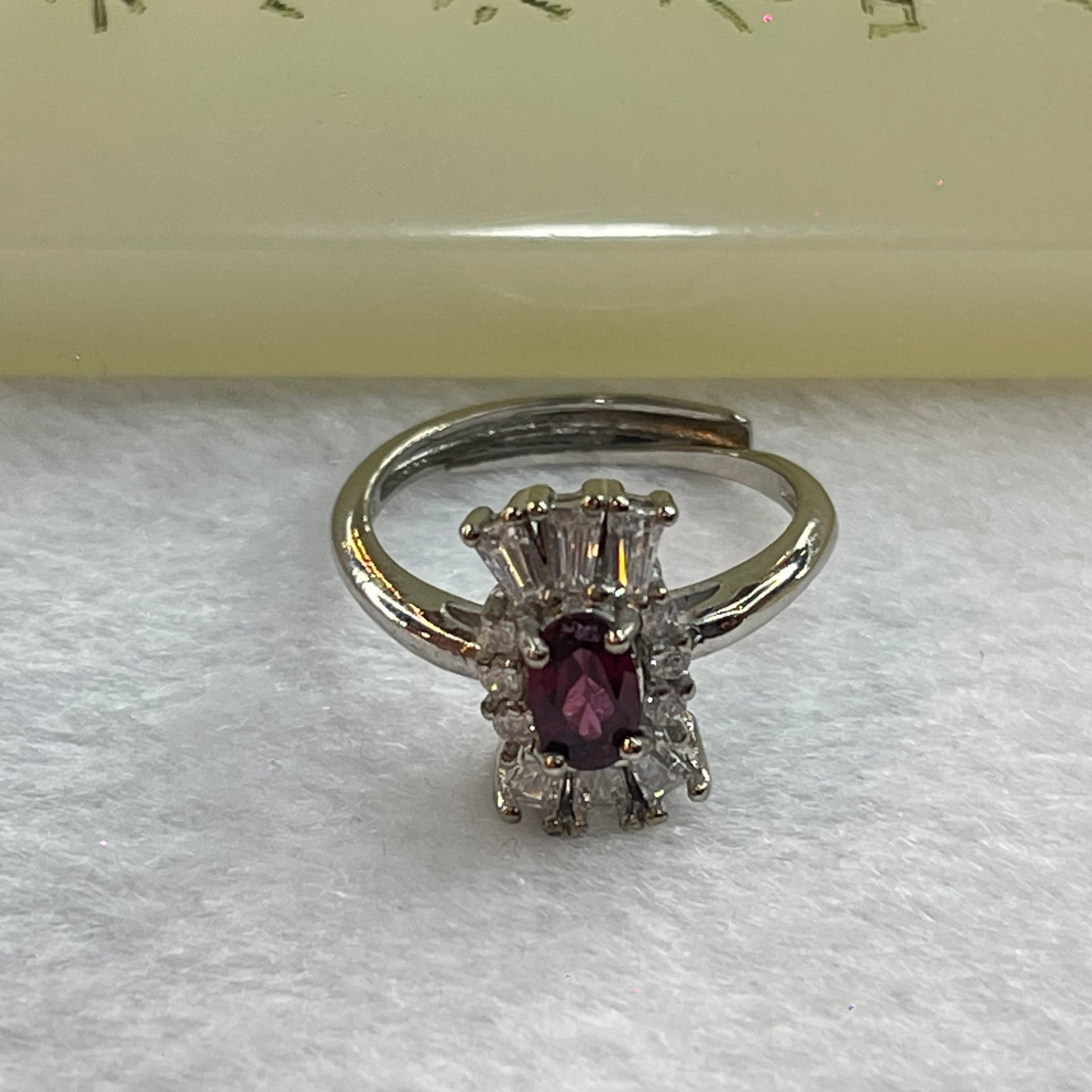 Natural Ruby in S925 Sliver Ring (Adjustable Size) 2.53g 5.8 by 4.4 by 2.8mm - Huangs Jadeite and Jewelry Pte Ltd